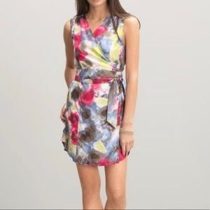 Banana Republic Watercolor Silk Wrap Dress